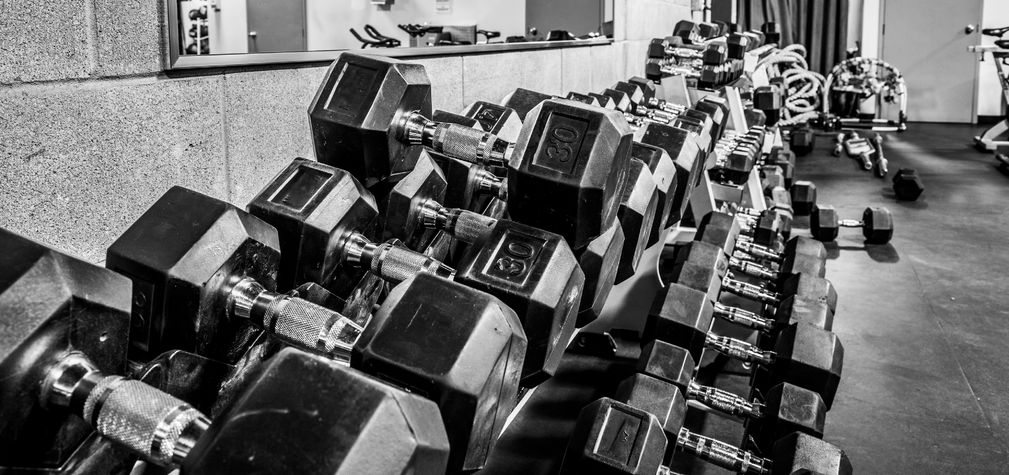 Weights in a gym