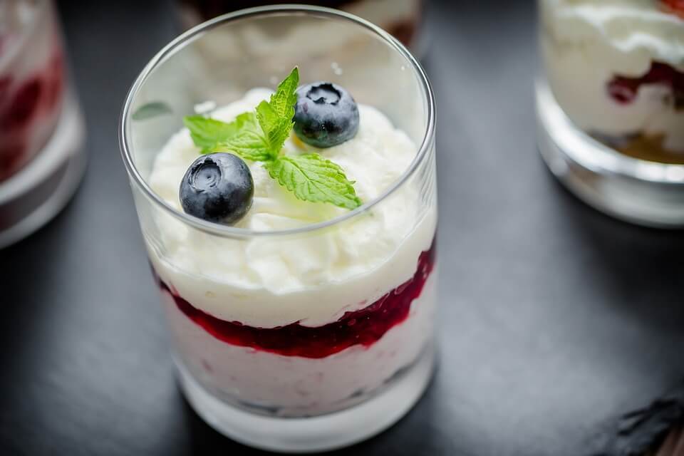 dessert with berries