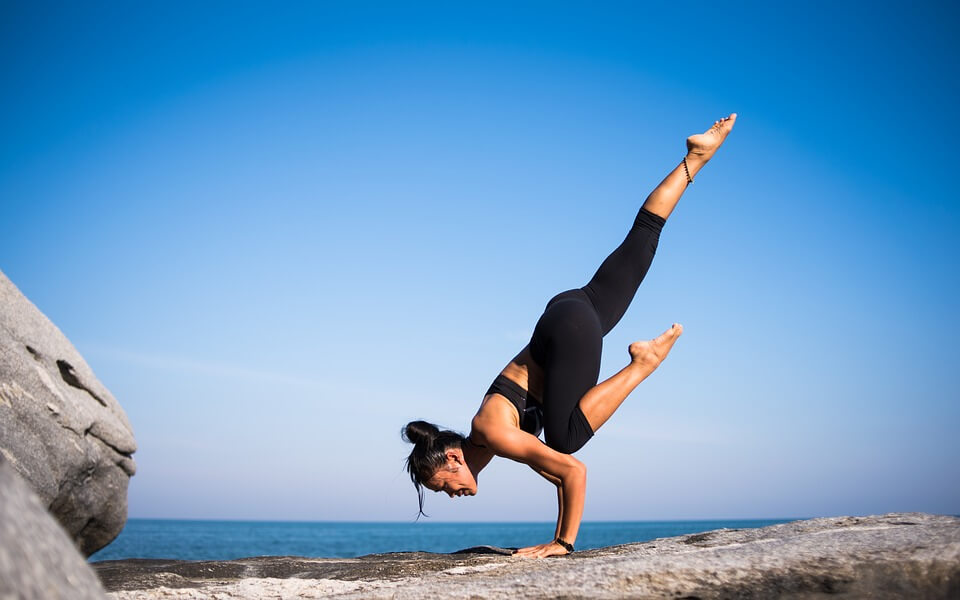 yoga on beach