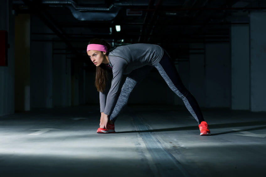 fitness exercising active woman with headband