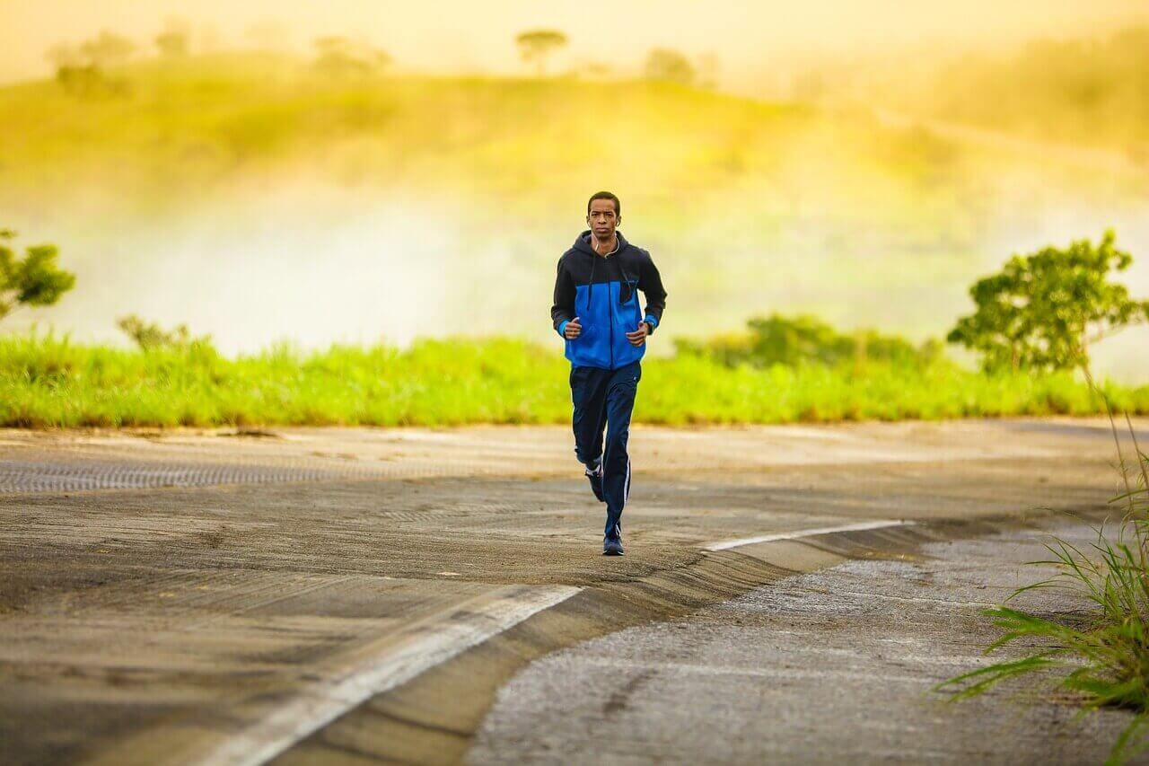 Man Running on the Road