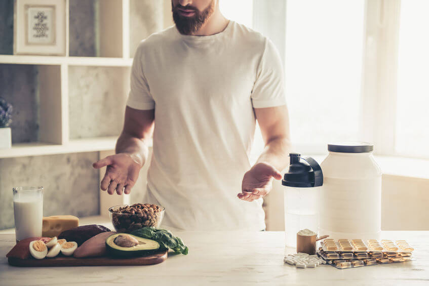 preparing pre workout nutrition in kitchen