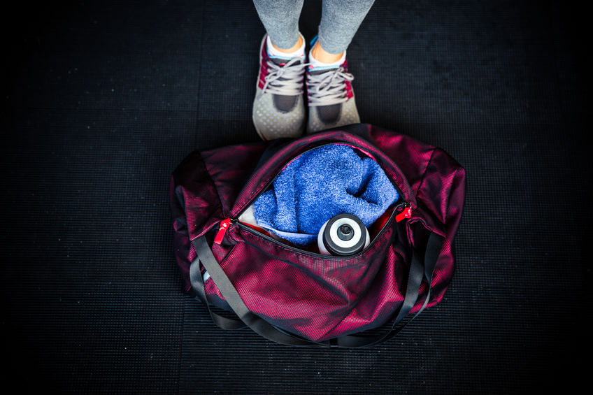 closeup image of women's fitness bag