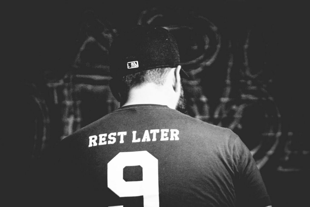 rest later t-shirt - fitness concept