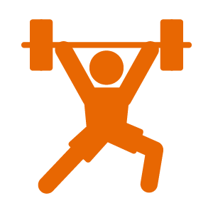 power lifter lifting barbell icon