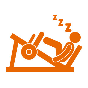 sleeping on leg press icon