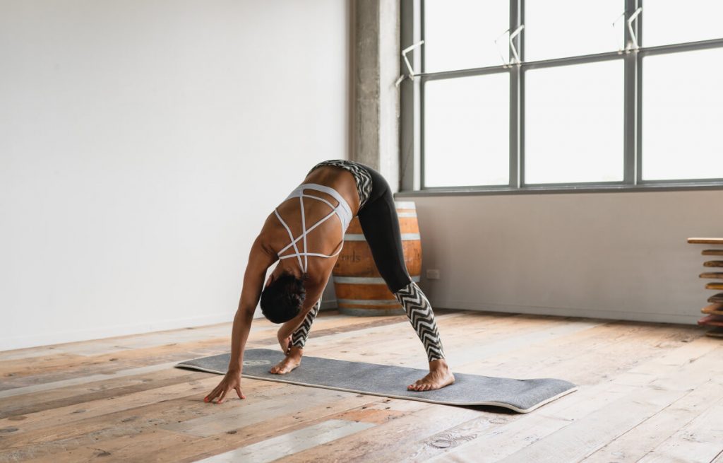 woman doing yoga