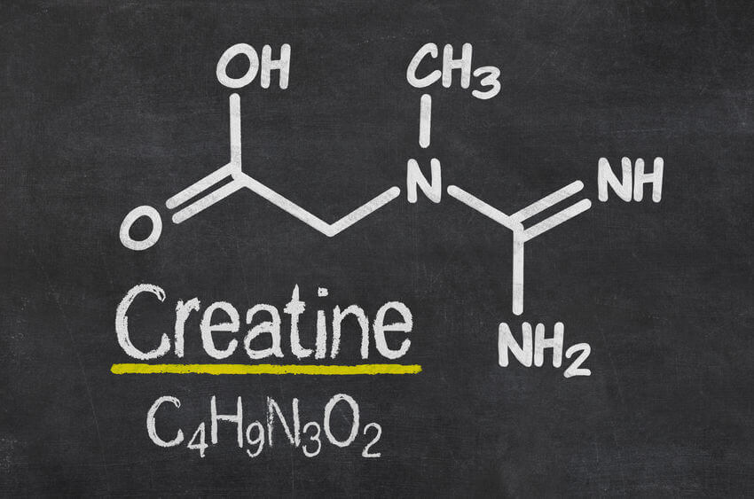 blackboard with the chemical formula of creatine