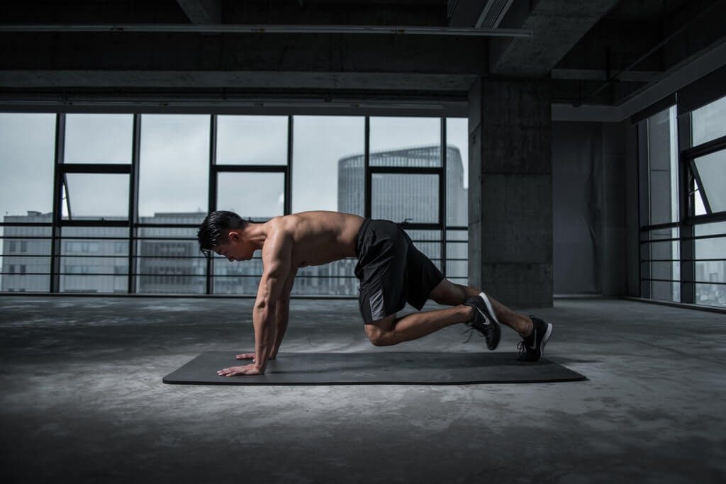 man doing interval training workout